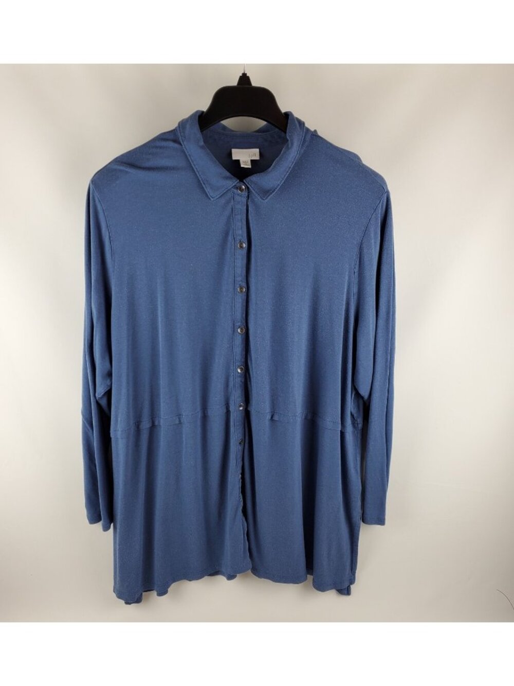 J. Jill Blouse Womens  Plus Size 3X Long Sleeve Button Down Collared Navy